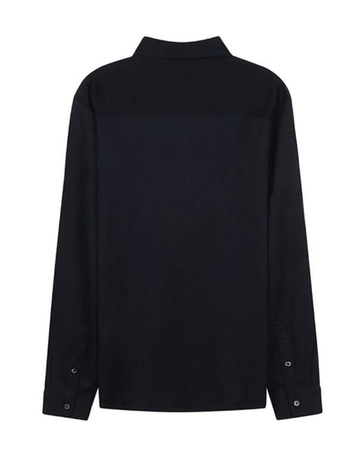 Emporio Armani Black Curved Hem Buttoned Shirt for men