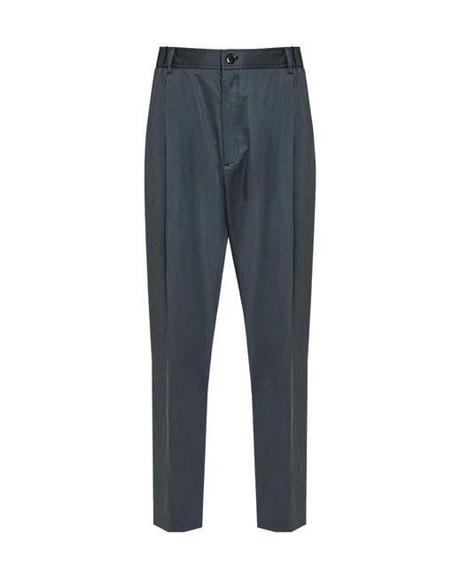 Brioni Blue Pleated Trousers for men