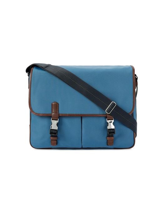Dunhill Blue Logo Flip Shoulder Bag for men