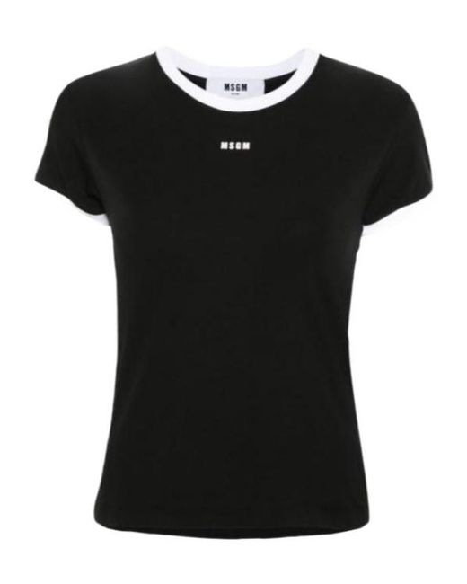 MSGM Black Short-Sleeved T-Shirt