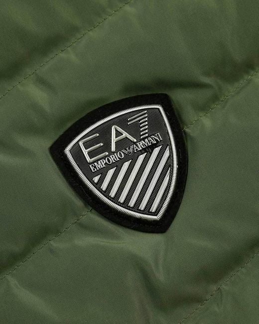 EA7 Green Quilted Sleeveless Vest for men