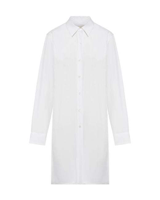 Dries Van Noten White Bow Detailed Cropped Shirt