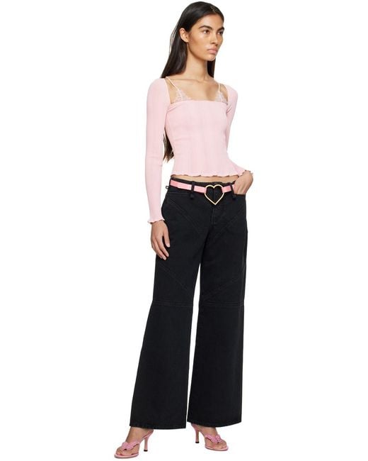 Blumarine White Heart-Shaped Belt