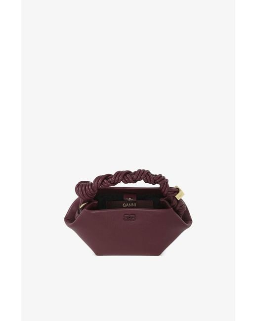 Ganni Purple Bou Mini Braided Handbag