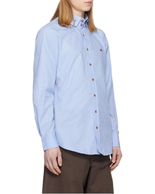 Vivienne Westwood White Orb-Embroidered Organic-Cotton Shirt for men
