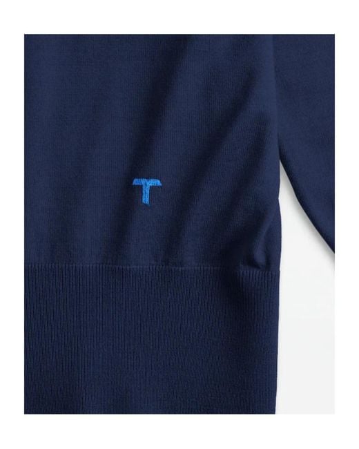 Tod's Blue Wool Polo Collar Knit Sweater for men