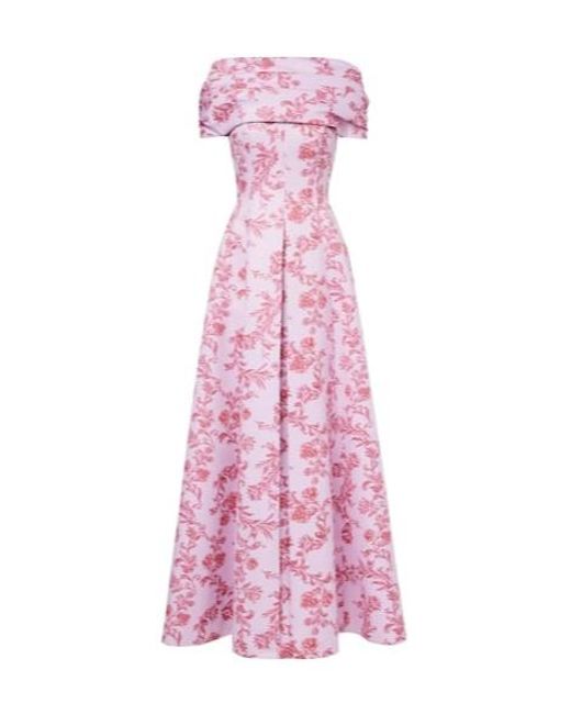 Emilia Wickstead Pink Mara Floral Gown