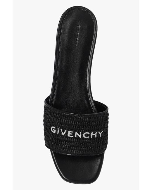 Givenchy White 4G Open Toe Slip-On Slides