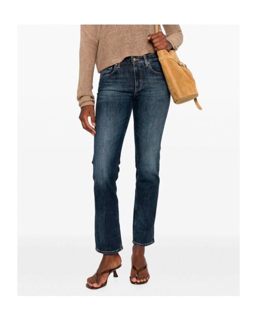 Dondup Blue Coco Faded Straight-Leg Jeans