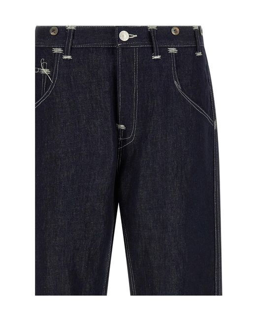 Junya Watanabe Blue X Levis Contrast-Stitch Straight-Leg Jeans for men