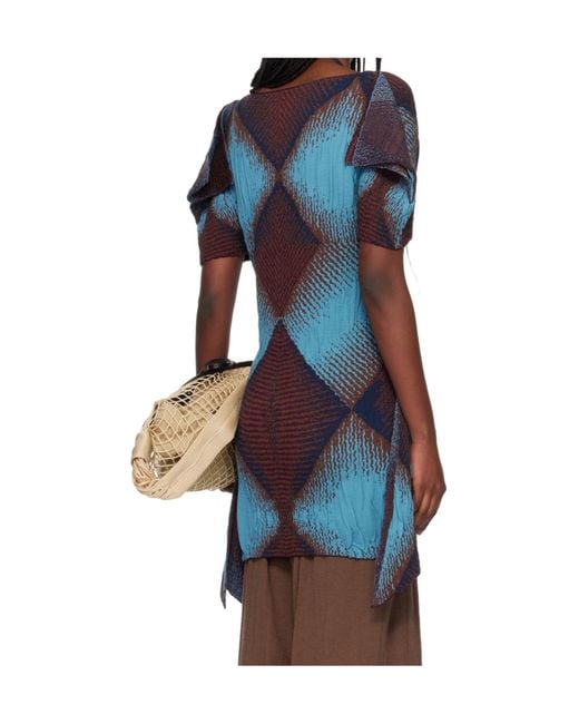 Kiko Kostadinov Blue V-Neck Dress