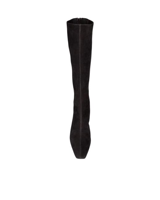 Aquazzura Black Square-Toe Knee High Boots