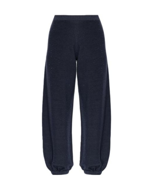 Fabiana Filippi Blue Wide-Leg Elasticated Cuff Trousers