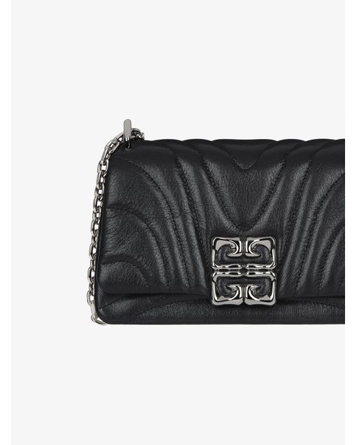 Givenchy Black Small 4G Plaque Quilted Shoulder Bag