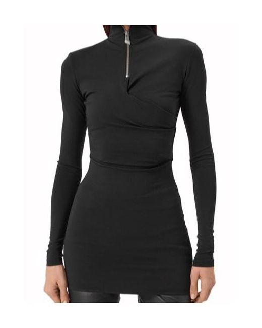 The Attico Black The Stand Up Collar Mini Dress