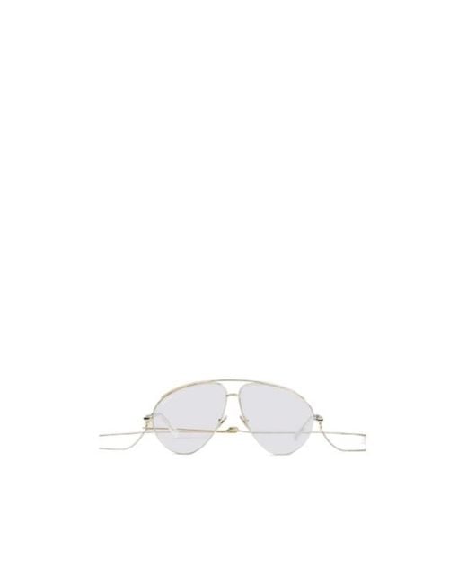 Gucci White Eyewear Aviator Optical Frame Sunglasses for men