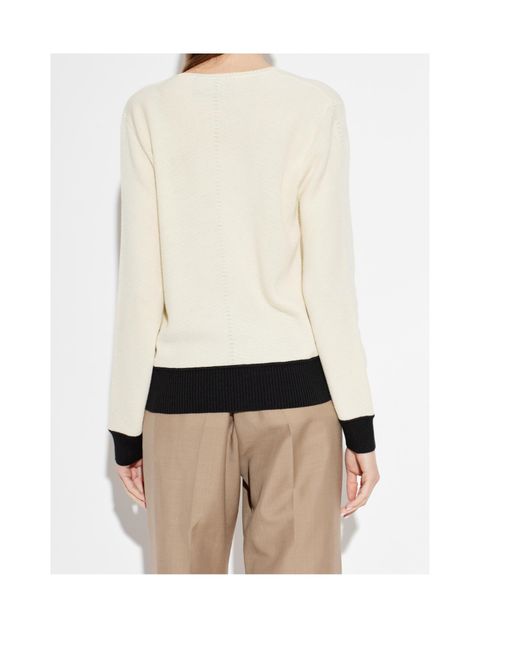 Valentino White Vlogo Signature V-Neck Jumper