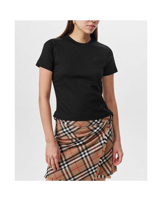 Burberry Black Solid Color Crew Neck Short Sleeve