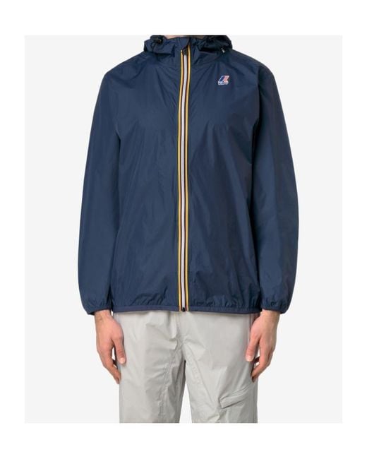 K-Way Blue Zip-Up Hooded Jacket for men