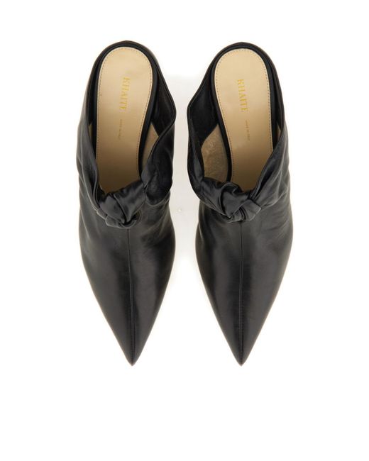 Khaite Black Rowan Pointed-Toe Mules
