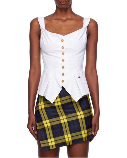 Vivienne Westwood White Square-Neck Button Down Top