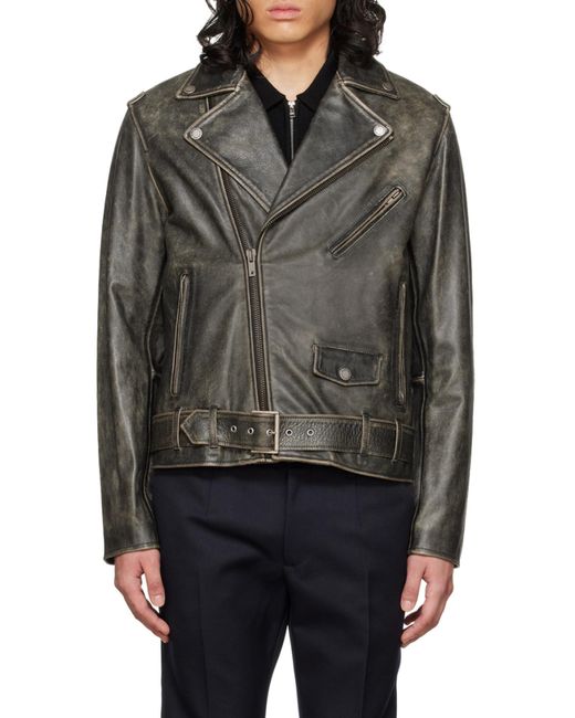 Golden Goose Deluxe Brand Black Zipped Biker Jacket for men