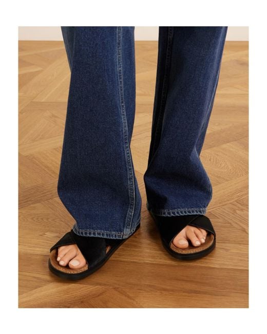 The Row Black Cross-Strap Sandals