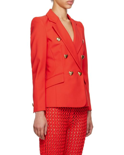 Moschino Red Logo Blazer