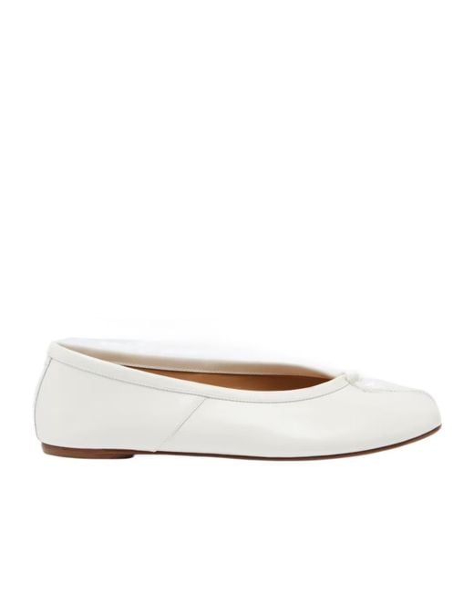 Maison Margiela White Tabi Leather Ballet Flats