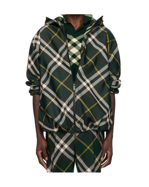 Burberry Green Ered Hooded Jacket for men