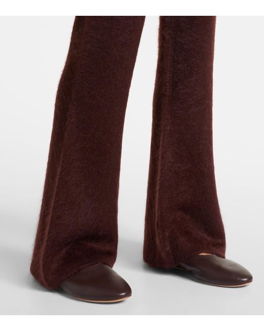 Dorothee Schumacher Brown Fluffy Statement Wool And Cashmere-Blend Flared Pants