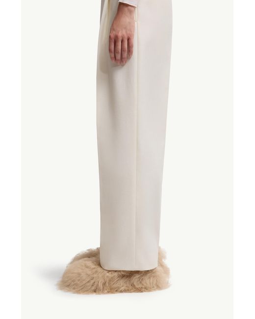Moncler White Gabardine Tailored Trousers
