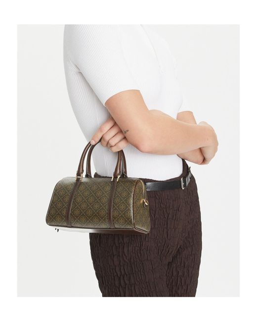 Tory Burch Brown T Monogram Petite Barrel Bag