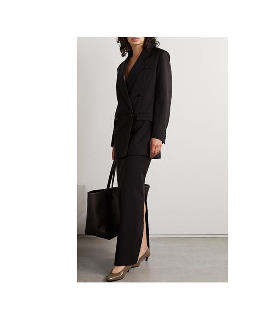The Row Black Bartelle Wool Extra-Long Skirt