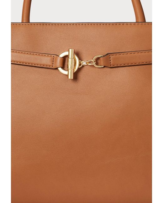 Ralph Lauren Brown Toggle-Fastening Leather Shoulder Bag