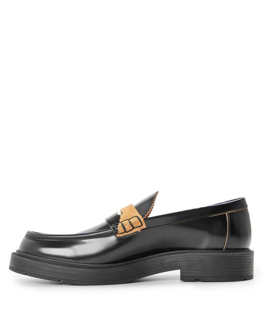 Maison Margiela Black Solid Color Loafers for men