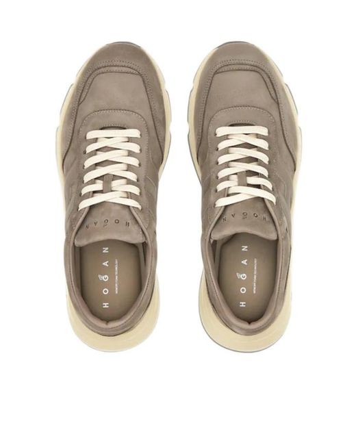 Hogan Gray Low-Top Lace-Up Sneakers for men