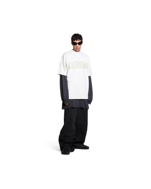 Balenciaga White Tape Logo Crewneck T-Shirt