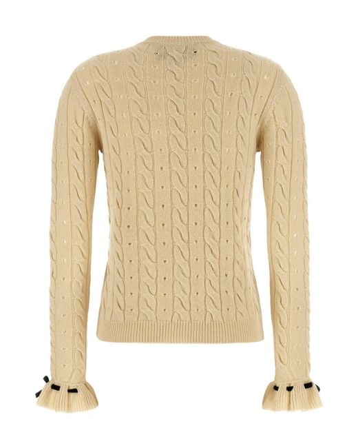 Valentino Metallic Bow-Detailed Knitted Jumper