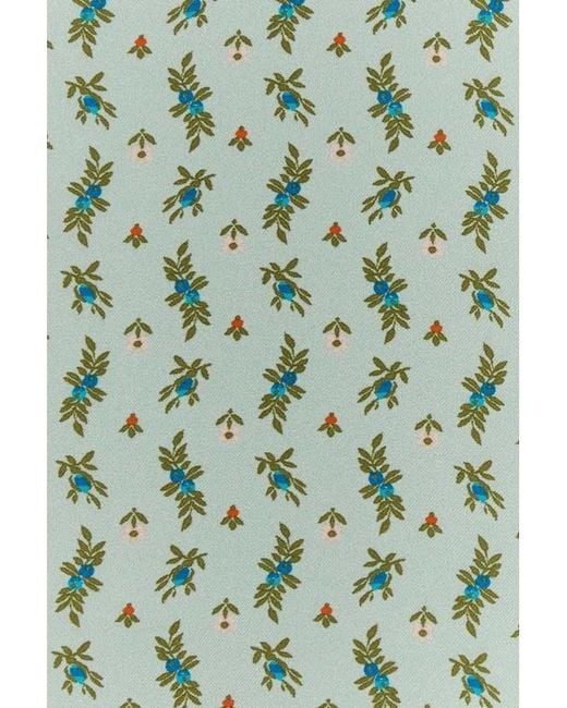 Prada Green Floral-Print Scarf