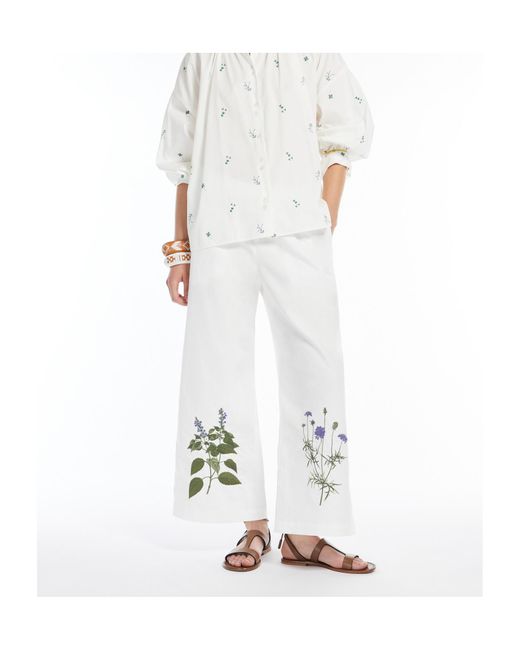 Weekend by Maxmara White Elastic Waist Casual Pants