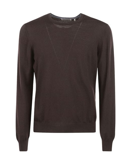 Gran Sasso Brown Crew-Neck Sweater for men