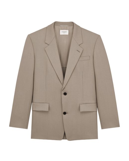 Saint Laurent Brown Single-Breasted Jacket for men