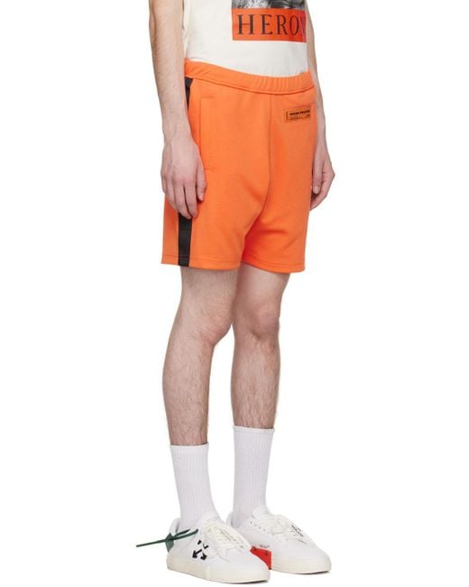 Heron Preston Orange Logo Shorts for men