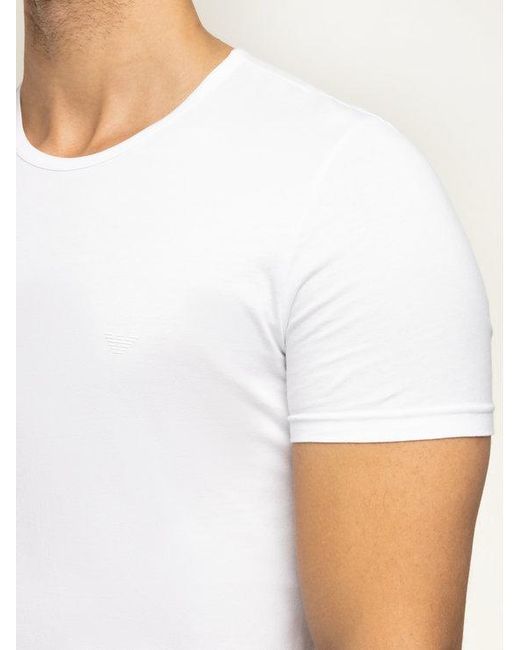 Emporio Armani White Two-Piece Round Collar T-Shirt Set for men