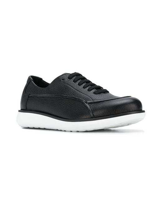 Giorgio Armani Black Two-Tone Low-Top Sneakers for men