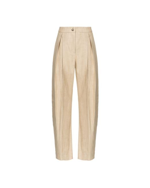Pinko Natural Wide Pleated Trousers