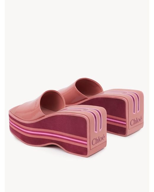 Chloé Red Chloé Swimming Cool Platform Heeled Sandals