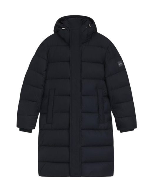 Boss Blue Padded Hooded Coat for men
