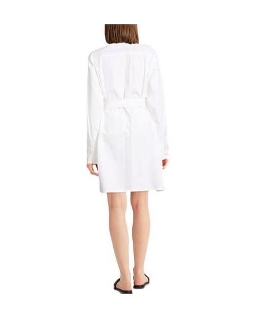 Sportmax White Solid Color Shirt Dress